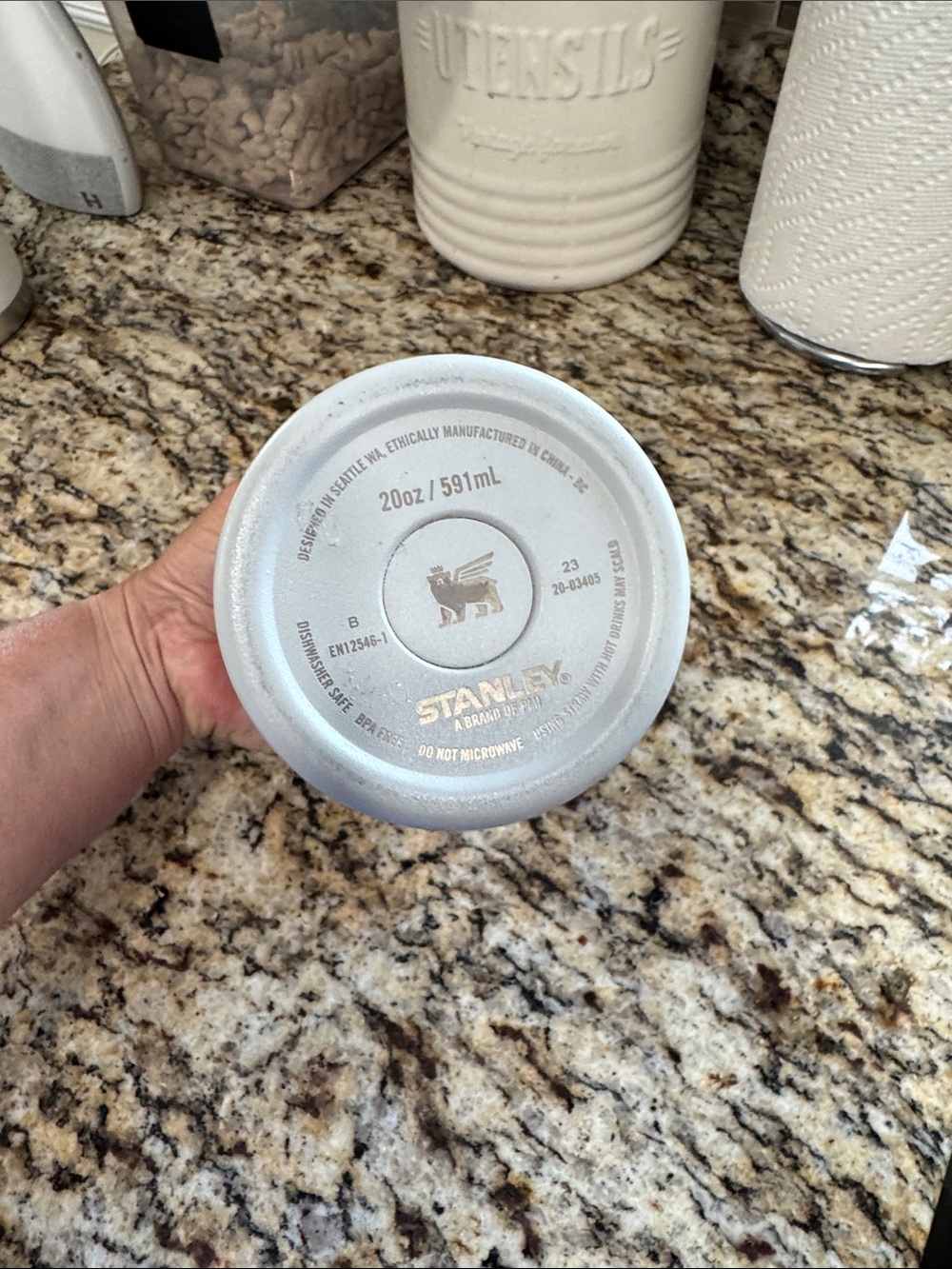 Stanley Light Gray Insulated Tumbler with Straw Lid - Picture 3 of 3